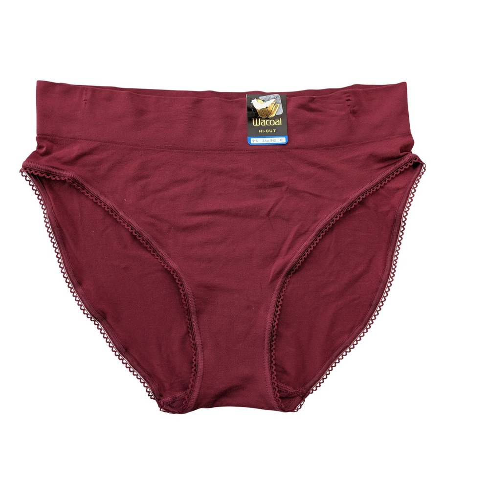 Wacoal 871332‎ Feeling Flexible Hi Cut Brief Panty X-Large Red NWT